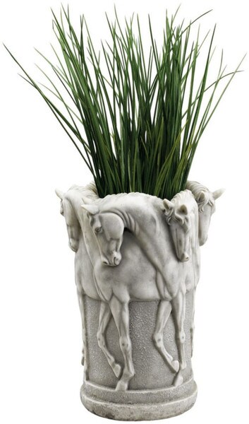 Stallions Planter Hippodrome Vase Horses pot Vessel Urn Sculptural